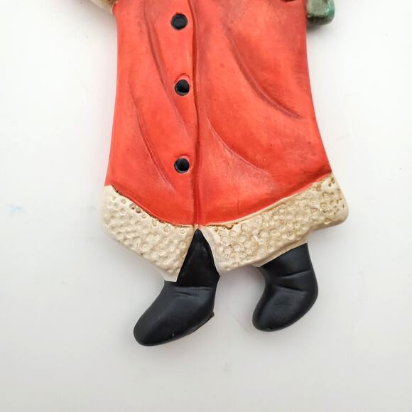 Vtg European Santa Holding Dog Christmas Hanging Ornament 9" Holiday - Picture 3 of 7